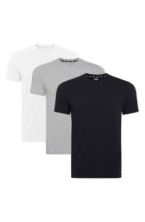 DKNY 3-Pack Stretch Cotton Crewneck T-Shirts in Black/White/Grey Heather at Nordstrom, Size X-Large