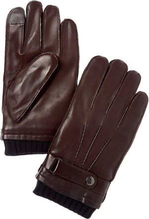 Brooks Brothers Belted Wool-Trim Leather Gloves