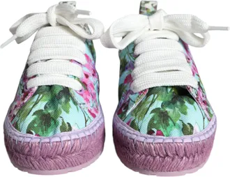 Dolce & Gabbana Multicolor Canvas Floral Espadrilles Sneakers Womens Shoes (Pre-Owned)