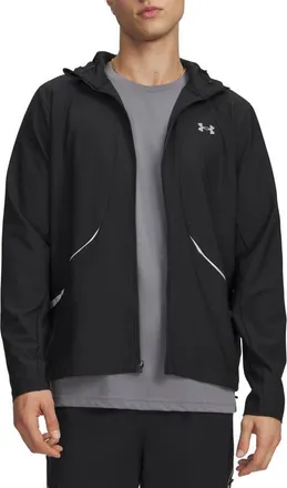 Under Armour UA Unstoppable Woven Full Zip Hoodie in Black/silver Reflective at Nordstrom, Size Xxx-Large