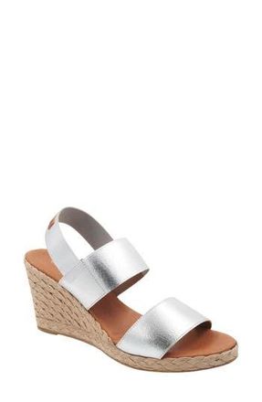 André Assous Allison Espadrille Wedge Sandal in Silver at Nordstrom Rack, Size 8