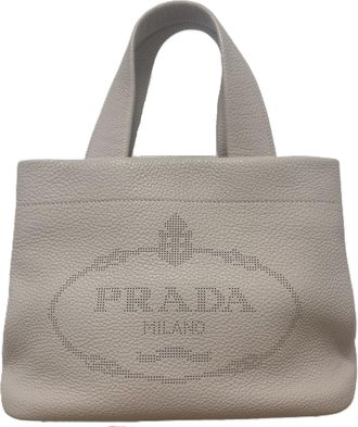 Prada Pink Beige Handbag Tote Bag (Pre-Owned)