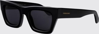 Ferragamo Occhiali da sole cat-eye rettangolari in acetato con logo lettering