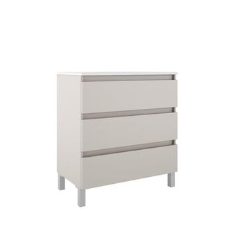 Saniclass Chaci PLUS Badkameronderkast - 80x86x46cm - 3 lades - Geintegreerde greep - MFC - mat cotton (beige)