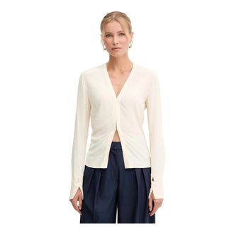 Patrizia Pepe Dames, Blouses & Shirts, Beige, Maat: XS Viscose