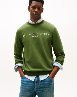 Tommy Hilfiger Mens Mountain Pine Sweatshirt in Dark Green Cotton - Size Medium