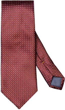 Eton Micro Geometric Silk Tie in Medium Red at Nordstrom
