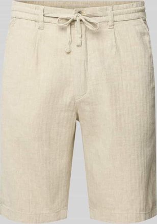 Lindbergh Lindbergh Regular Fit Bermudas aus Baumwoll-Leinen-Mix in Sand, Gr&ouml;&szlig;e XXXL