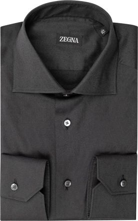 Ermenegildo Zegna Formal Shirts - Heren - Zakelijke Overhemden - Zwart - XL - Overhemden