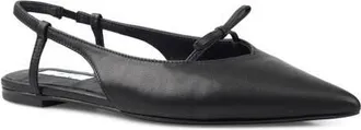 Zigi Soho Hala Pointed Toe Slingback Flat in Black Leather at Nordstrom, Size 10