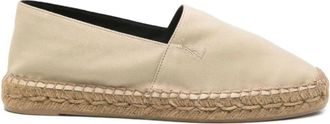 Saint Laurent Beige platte schoenen met geborduurd logo - Dames - Espadrilles - Beige - 36 EU - Schoenen