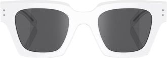 Dolce & Gabbana Eyewear logo-print square-frame sunglasses - men - Acetate - 40 - White