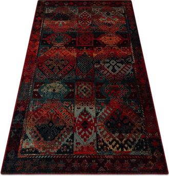 RugsX Alfombra De Lana Omega Avar Marco, Diamantes, Oriental - Rojo Rub&iacute; Red 170x235 Cm