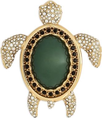 Dolce & Gabbana turtle embellished brooch - men - Rhinestone/Brass/glass - One Size - Gold