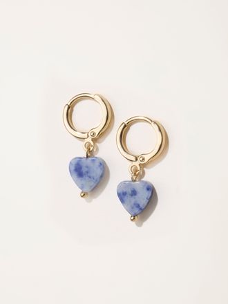 Fat Face FatFace Blue Heart Drop Earrings