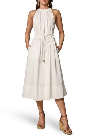 DKNY Sleeveless A-Line Midi Dress in Cream at Nordstrom, Size 10
