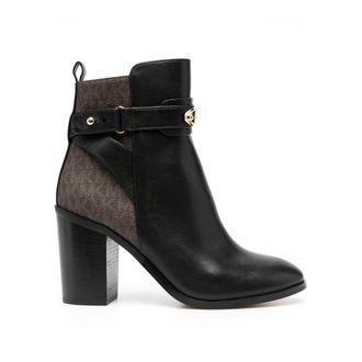 Michael Kors Heeled Boots, female, Black, 4 UK, Black Leather Flat Ankle Bootie