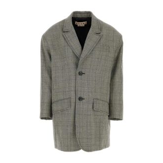 Marni Embroidered Wool Oversize Blazer - female - Marni - Single-Breasted Coats - Multicolor - 2XS - Coats