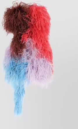 The Attico keri feathered mini dress