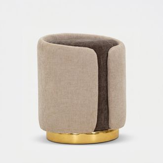 Mauro Ferretti Pouf Contenitore Design Con Base In Metallo Havana Space Accent - Beige