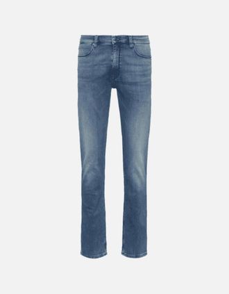 HUGO BOSS Mens HUGO 734 Extra Slim Fit Blue Jeans