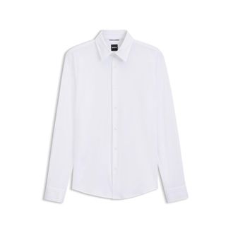 BOSS Slim-fit shirt in structured performance stretch fabric