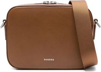 Sandro leather messenger bag - Neutrals