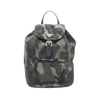 Prada Pre-owned Nylon Saffiano Leather Backpack - Heren - Vintage Rugzakken - Groen - ONE Size - Nylon - Vintage