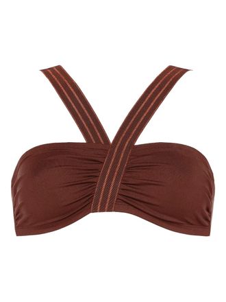 Eres Rendez-vous ruched strap bikini top - women - Polyamide/Spandex/Elastane - 42 - Brown