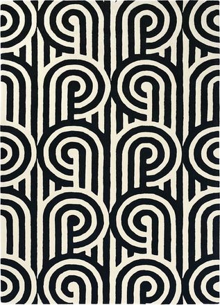 Florence Broadhurst Designer Teppich Turnabouts Black - handgetuftet, aus 100% reiner Schurwolle