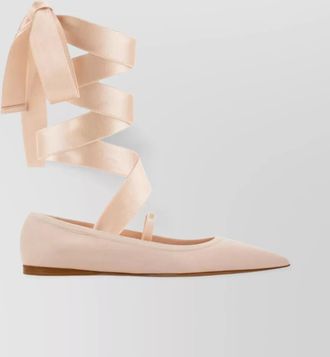 Ferragamo ribbon ankle ballerina flat bow