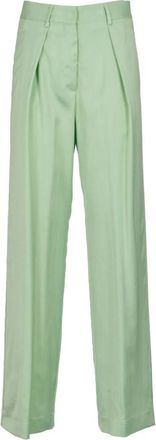 Forte_Forte Flame Tailored Pants - Dames - Wijde Broeken - Groen - XS - Broeken