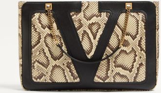 Valentino Garavani Valentino Garavani Viva Superstar Medium Python Shopping Bag Wo