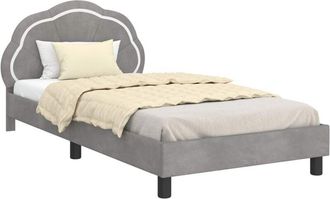 vidaXL Cama Para Ni&ntilde;os Con Cabecero Gris Claro 80 X 200 Cm Terciopelo Vidaxl