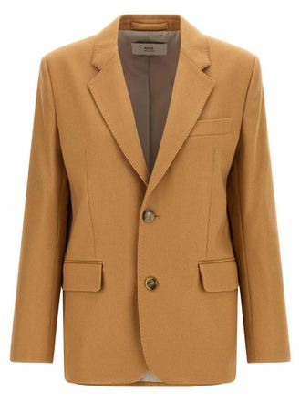 Ami Beige Notched Lapel Blazer