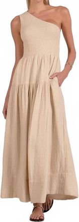 Elan Gracie One Shoulder Midi Dress In Natural