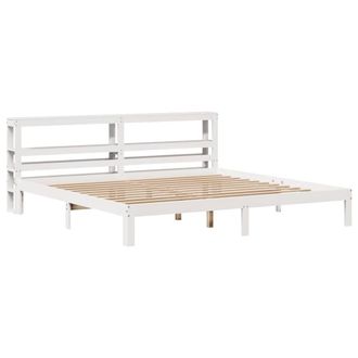 Berkfield Home Beautiful Bed Frame with Headboard without Mattress White 200x200 cm
