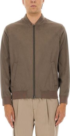 Herno Resort Bomber Jacket In Suede Alternatives