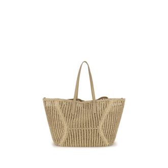 Brunello Cucinelli Beige Raffia Womens Handbag