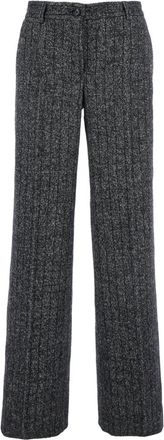 Dolce & Gabbana Grey Striped Wool Pants