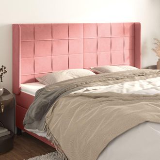 vidaXL Cabecero Con Orejas De Terciopelo Rosa 163x16x118/128 Cm Vidaxl