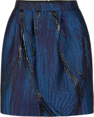 Marc Cain Glanzende gecoate minirok - Dames - Korte rokken - Blauw - XL - Rokken