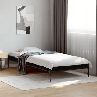 vidaXL Estructura De Cama Madera Ingenier&iacute;a Y Metal Negro 100x200 Cm Vidaxl