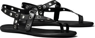 Tory Burch Eyelet Toe Leather Ring Sandal