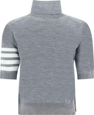 Thom Browne Womens Gray Polyamide Turtleneck Clothing