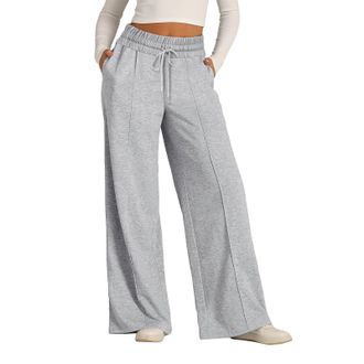 Generic Straight Leg Joggers Womens,Baggy High Waist Wide Leg Joggers Lightweight Comfy Sweatpants Lounge Palazzo Trousers Casual Running Sports Yoga Pants wi