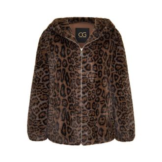 Cesare Gaspari Elegante Giacca con Cappuccio in Eco-Pelliccia Reyna - - Jackets - Donna - Marrone - XL
