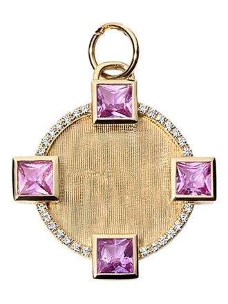 Devon Woodhill 18kt yellow gold Club Sapphire necklace - women - Pink Sapphire/18kt Yellow Gold/Diamond - One Size