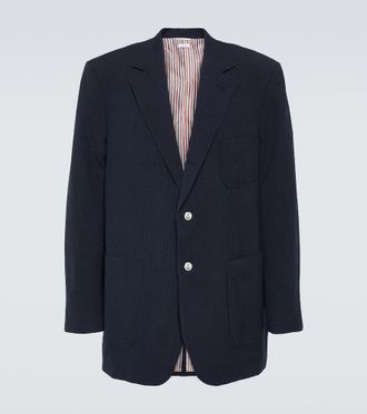 Thom Browne Single-Breasted Seersucker Blazer from $1,347.00