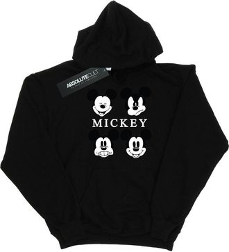 Disney Heren Mickey Mouse Vier Hoofden Hoodie (Zwart)